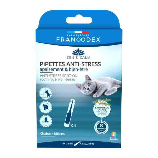 Spray anti-stress phéromones et cataire chat Francodex