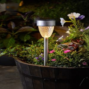 Balise Cygnus 5L Blanc Chaud Inox et verre Solaire