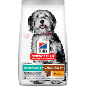 Chien Adult Perfect Weight ,Mobility Medium Poulet 12kg