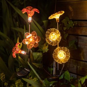 Décoration à énergie solaire : 3 Fleurs
