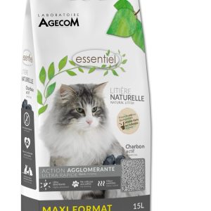 ESSENTIEL LITIÈRE NATURELLE CHARBON SAC/15L