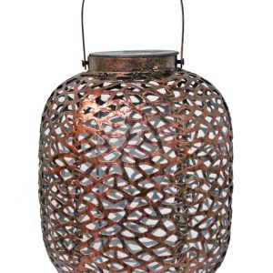 Lanterne solaire métal cuivrée LED Blanche 10 Lumens H35cm