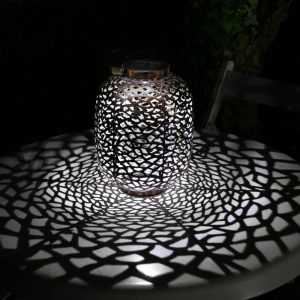 Lanterne solaire métal cuivrée LED Blanche 10 Lumens H35cm