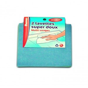 PACK DE 2 LAVETTES SUPER DOUX NON TISSEE COULEUR 40X38