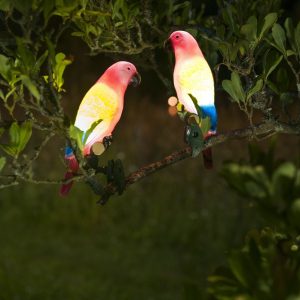 Perroquet à énergie solaire clipsable – ROUGE