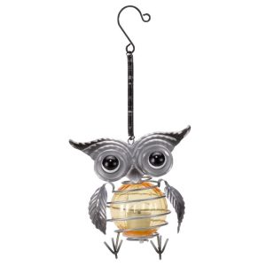 Petit Hibou métal suspendu Solaire