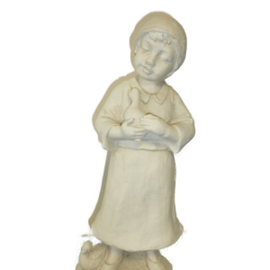 STATUE FILLE AVEC CANARD H51CM