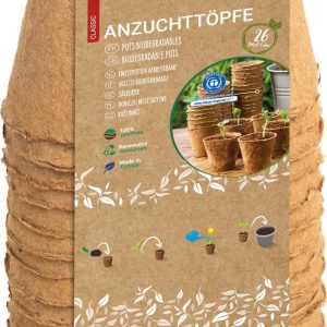 18 Pots biodégradables, 8 cm rond