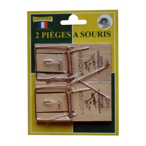 2 PIEGES SOURIS SOCLE BOIS
