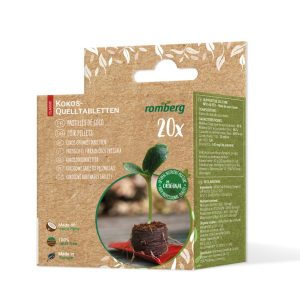 20 Pastilles de coco, 36 mm Ø, Boîte pliante