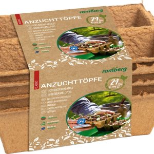 24 Pots biodégradables, 6 cm carré