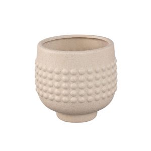 Cache pot en céramique Clarece crème L