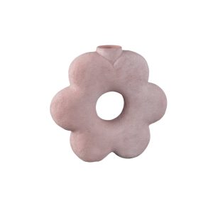 Vase fleur en céramique blanc rose S
