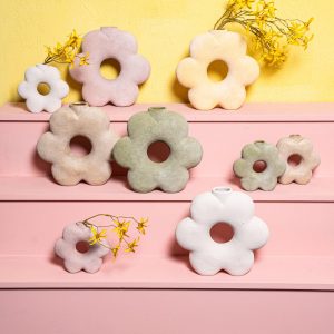 Vase fleur en céramique blanc taille L