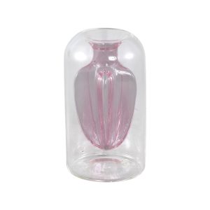 Vase Yanna verre rose