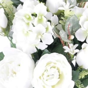 BOUQUET FUNERAIRE  H45DM42 BLANC