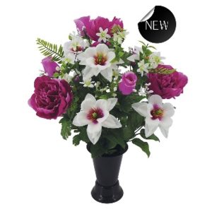 BOUQUET FUNERAIRE H50DM38CM LAVANDE