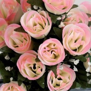 JARDINIERE VIOLETTE ET BOUTON H25 L38