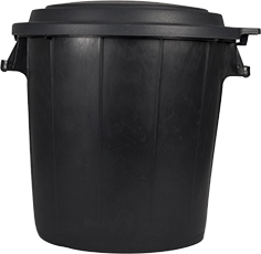 POUBELLE IMMEUBLE 50 L AVEC COUVERCLE PLAT NOIR