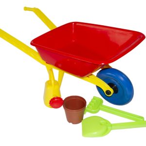 Brouette garnie 70 cm (doublette 30 cm + arrosoir + pots)