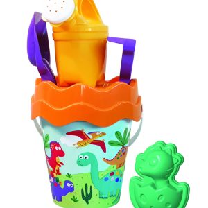 Seau de plage garni dinosaure D17xH35cm