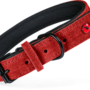 COLLIER CUIR CONFORT ROUGE