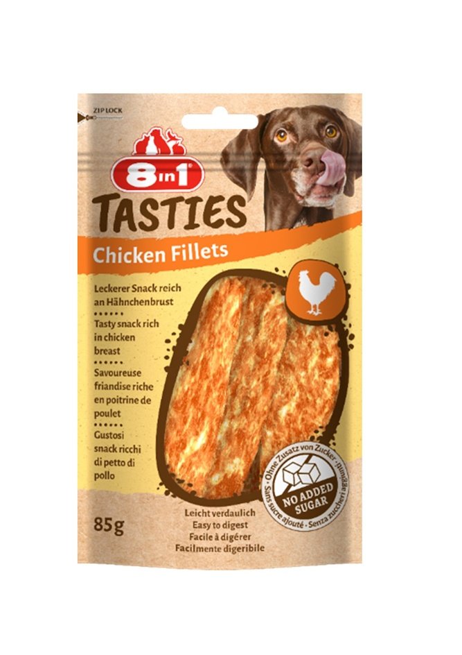 8IN1 TASTIES CHICKEN FILLETS 85G