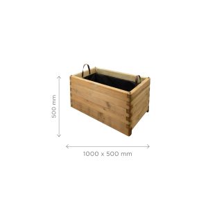 BAC A FLEURS RECTANGULAIRE ROBUST 100X50X50CM
