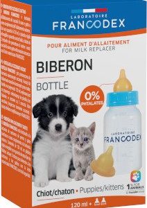 BIBERON CHIOT ET CHATON + 2 TETINES