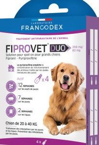 FIPROVET DUO – Solution pour spot-on chien x4