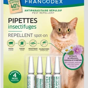 PIPETTES ANTIPARASITAIRES REPULSIVES CHAT x4