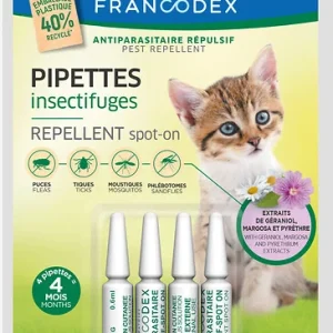 PIPETTES ANTIPARASITAIRES REPULSIVES CHATON x4