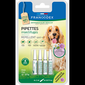 PIPETTES ANTIPARASITAIRES REPULSIVES CHIEN x4