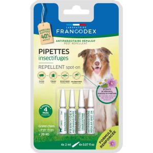 PIPETTES ANTIPARASITAIRES REPULSIVES GRAND CHIEN x4