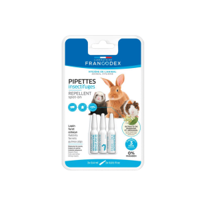 PIPETTES INSECTIFUGES POUR LAPIN, FURET ET COBAYE x3