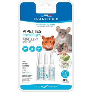 PIPETTES INSECTIFUGES POUR RAT, SOURIS ET HAMSTER x3