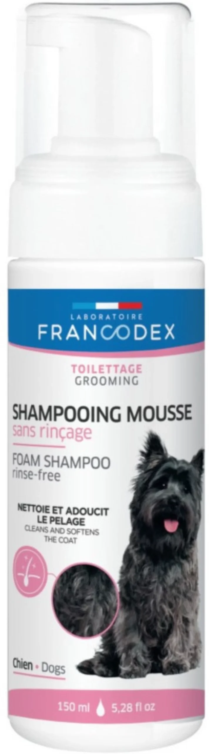SHAMPOOING MOUSSE SANS RINCAGE CHIEN 150ML