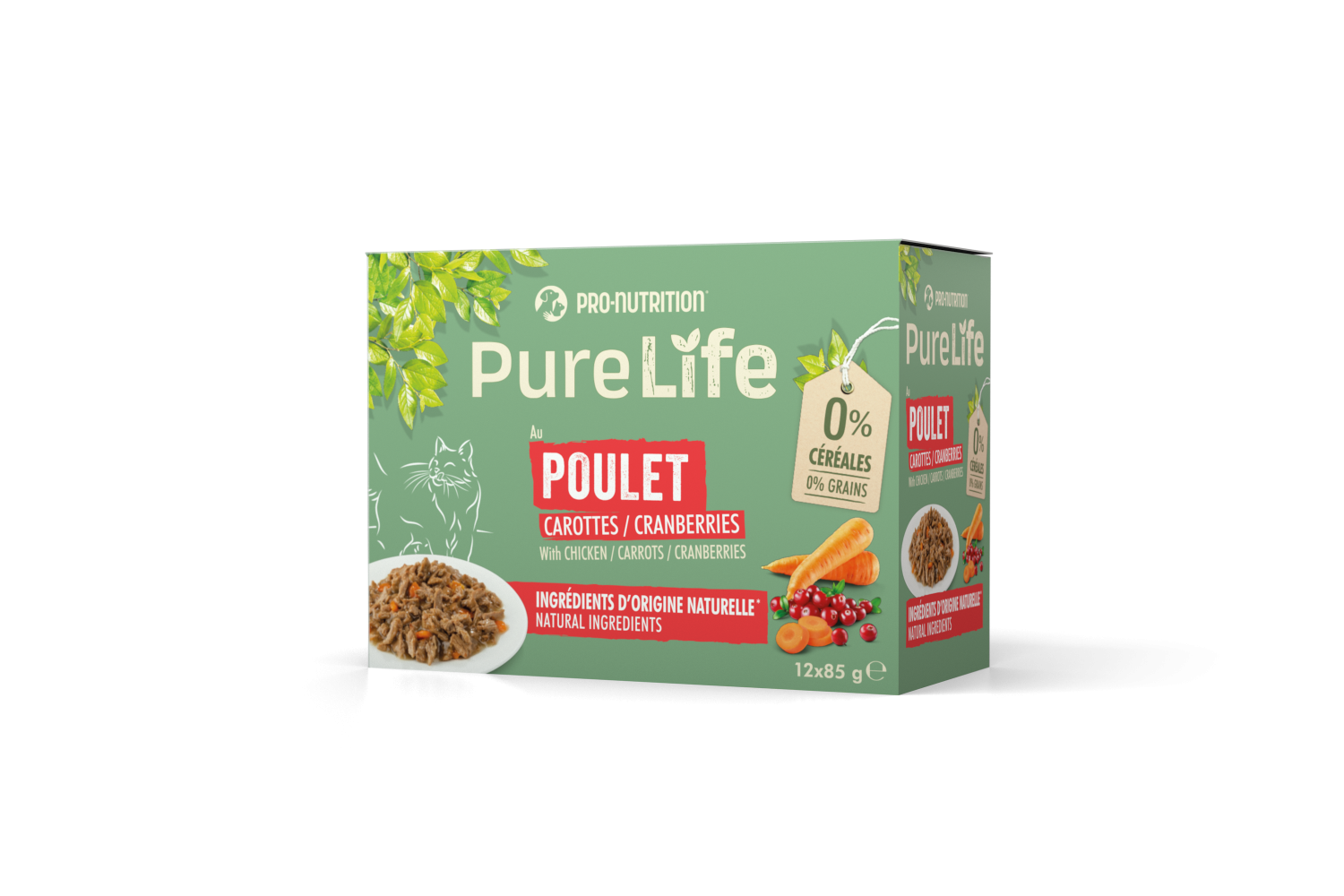 PURE LIFE CHAT WET POULET 12x85g
